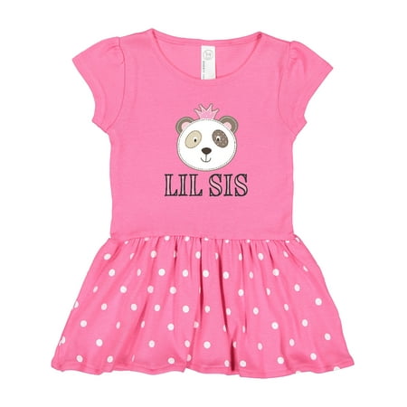 

Inktastic Little Sister Panda Lil Sis Gift Toddler Girl Dress