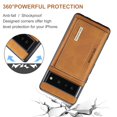 thumbnail image 5 of SaniMore Case for Google Pixel 7 Pro 6.7", Retro PU Leather Case Soft TPU Inner Detachable Magnetic Folding Card Pocket Flip Kickstand Anti-drop Shockproof Protectiive Case, Brown, 5 of 10