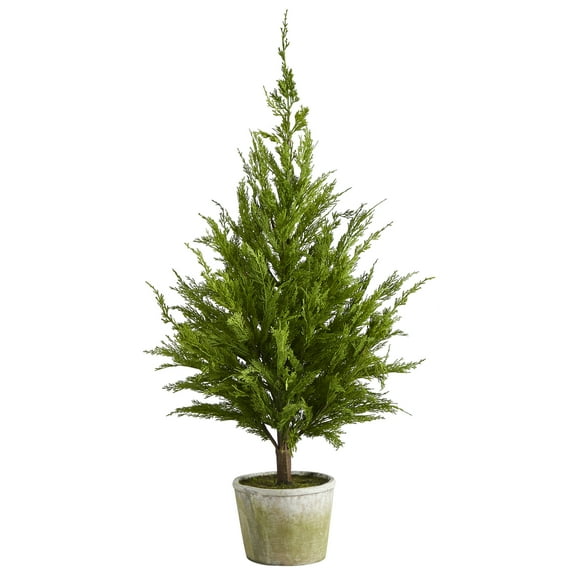 3.5ft. Cedar Pine “Natural Look” Artificial Tree in Decorative Planter