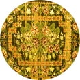 thumbnail image 1 of Ahgly Company Indoor Round Medallion Yellow French Area Rugs, 4' Round, 1 of 4
