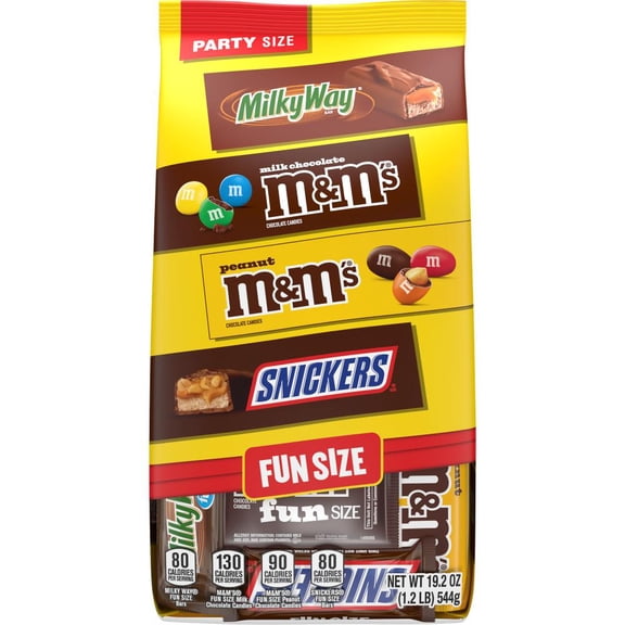 M&M'S, Snickers, & Milky Way Assorted Fun Size Chocolate Candy - Party Size - 19.2 oz