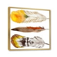 thumbnail image 3 of Designart 'Ethnic Yellow Feather From Wing On White' Bohemian & Eclectic Framed Canvas Wall Art Print, 3 of 5