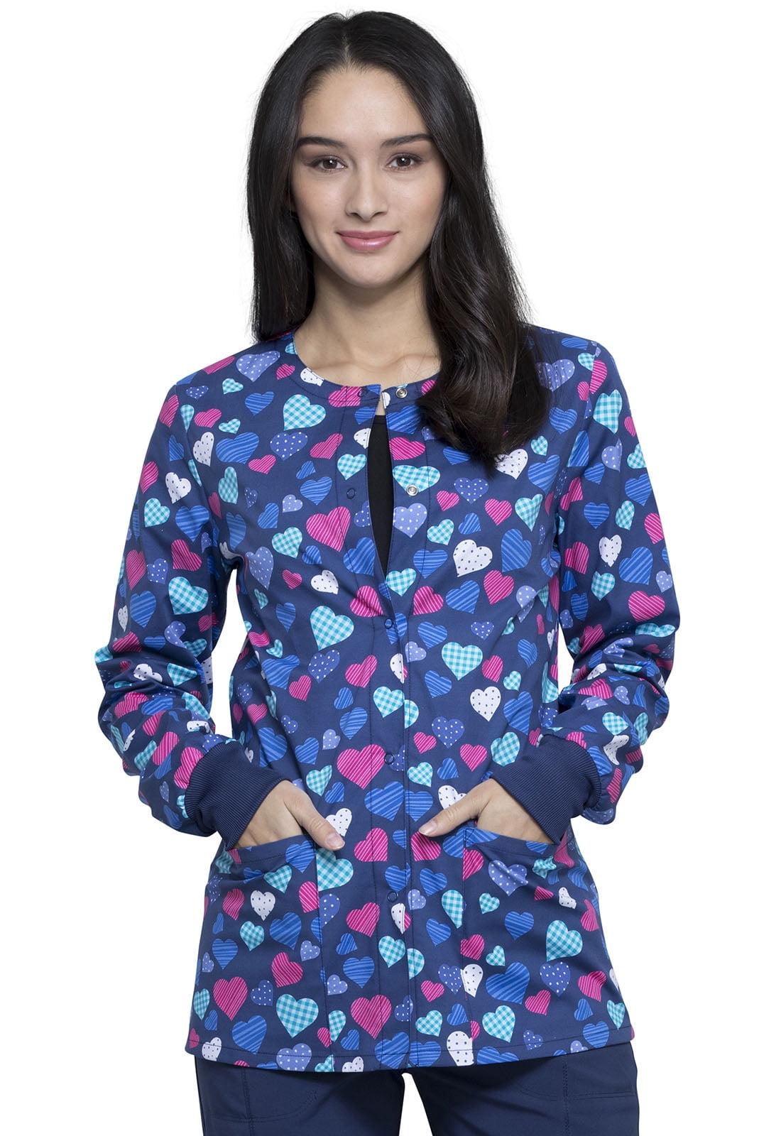 Medical Scrubs Jacket Snap Front 