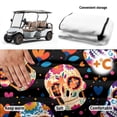 thumbnail image 6 of XYZCANDO Colorful Sugar Skull Golf Cart Seat Cover - 4 Storage Pockets, Non-Slip Washable Terry Cloth for 2-Seat Golf Carts, 6 of 9