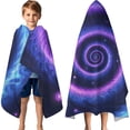 thumbnail image 3 of Blue Purple Tie Dye Mandala Pattern Hooded Bath Towel，60"x35" for Ages 3 To 12 Kids, Quick Dry Lightweight Soft Microfiber Hood Beach Towel Cover Up for Kids, 3 of 7