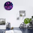 thumbnail image 2 of Silent Wall Clock 34cm/13.39in Round Wall Clock Neon Flamingo Hanging Clock for Home Living Room Bedroom Kitchen Non Ticking Battery Operated Living Room Mute Clock, 2 of 5