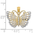 thumbnail image 5 of 14K Yellow & Rhodium And Diamond-Cut Butterfly Pendant (20 X 28) Made In United States k3236, 5 of 6