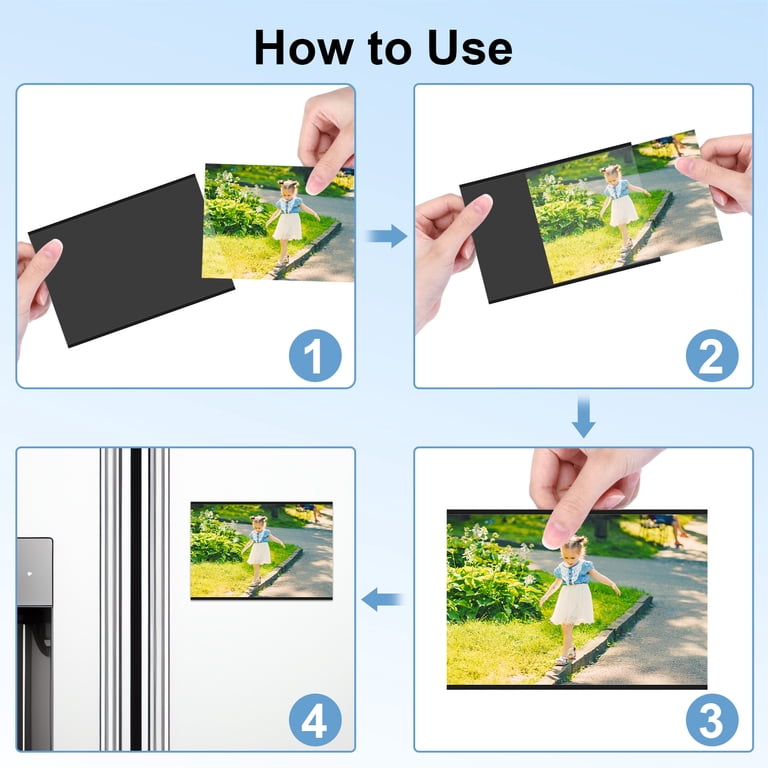 50 Pack Magnetic Picture Frames For Fridge - 4x6 Photo Frames, Reusable, UV Protected, White Set