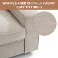 thumbnail image 6 of 40.5" Modern Single Sofa Swivel Chair, Mini Couches Sofas for Small Spaces, Fabric Armchair with Solid Wood Frame, Removable Cushion and Detachable Sofa Cover(Beige), 6 of 6