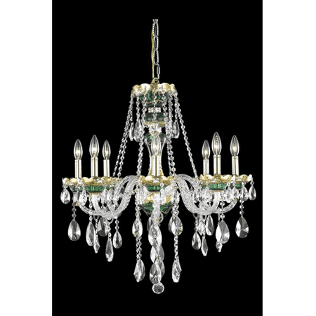 Green Crystal Chandelier - Chandeliers 8 Light With Clear Crystal Royal Cut Green size 26 in 480 Watts - World of Classic