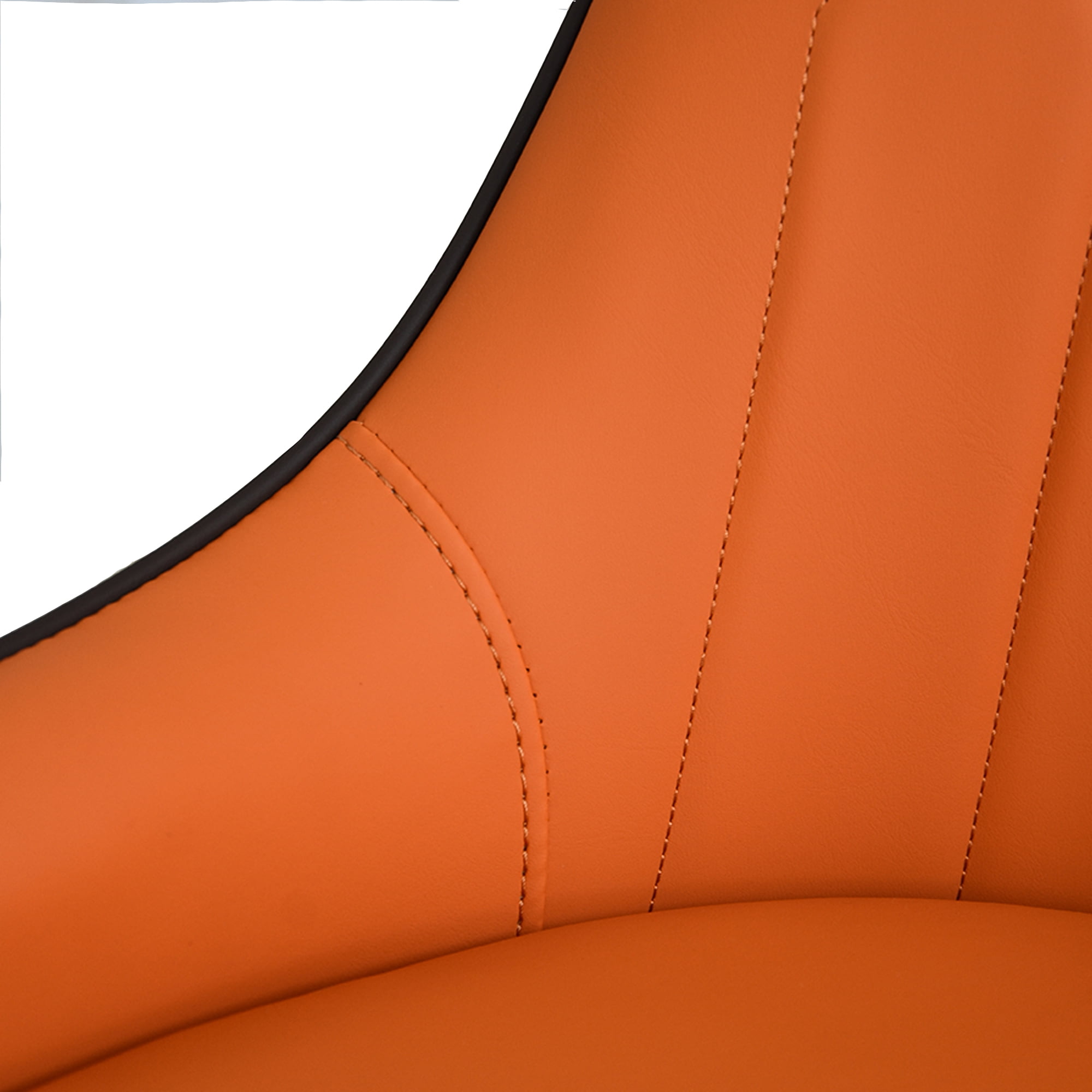 Modern PU Leather Dining Chairs - Set of 2, Orange/Dark Brown, Solid Wood & Metal Legs, Ergonomic Padded Seat, Water/Stain Resistant, Space-Saving Design for Dining Room & Living Room