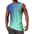 thumbnail image 2 of Men's 2026 Summer Trendy Gradient Printing Pullover Round Neck Sports Tank Quick Dry Moisture Wicking Gym Tops Casual Athletic Fashion Clothing Shirts Outfits, 2 of 5