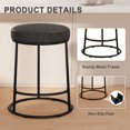 thumbnail image 3 of MultiHaven Backless Bar Stools Set of 3,24" Counter Height Barstools with Grey PU Upholstered Seat for Kitchen Island, 3 of 9