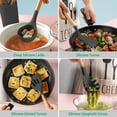 thumbnail image 4 of 11Pcs Silicone Cooking Utensil Set Heat Resist Wooden Handle Silicone Spatula Ladle Spaghetti Server Tongs Spoon Egg whisk Kitchenware Set w/ Holder, 4 of 11