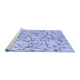 thumbnail image 2 of Ahgly Company Machine Washable Indoor Square Solid Blue Modern Area Rugs, 5' Square, 2 of 4