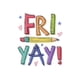 thumbnail image 2 of 1pc Women'S Casual Crew Neck T-Shirt with Colorful "FRI YAY!" Pencil Print, Geometric Pattern, Cotton 100%, Medium Stretch, All-Season Comfort Fit, 2 of 6