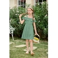thumbnail image 6 of Arshiner Girls Dress Ruffle Sleeve Summer Cotton Casual Party Cold Shoulder, 6 of 6