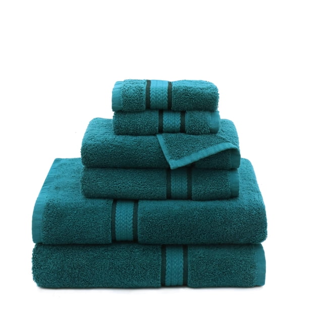 Juego de toallas COTTON CRAFT Ultra Soft, 6 piezas, 100% algodón, verde azulado
