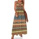 thumbnail image 1 of Vestido sin mangas con estampado tribal colorido y elementos geométricos Vestido de noche de mujer Vestido de lujo, 1 of 7