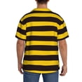 thumbnail image 5 of Disketp Men's Hawaiian Bee Stripe Print Shirts Button Down Holiday Beach Shirts-Medium, 5 of 7