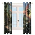 thumbnail image 3 of Blackout Curtains for Bedroom Jurassic Dinosaur Full Room Darkening Grommet Curtains for Living Room,Thermal Insulated Ombre Drapes, 3 of 7