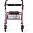 Medline Rollator Walker in Pink, Breast Cancer Awareness Pink Ribbon