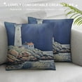 thumbnail image 3 of JRXY  Nautical Navy Blue Throw Pillow Covers,Double-Sided Anchor Navigation Lighthouse Compass Sailboat Decorative Pillow Covers,Pillow Case for Outdoor Sofa Couch Home Bed Nautical Decor White, 3 of 5