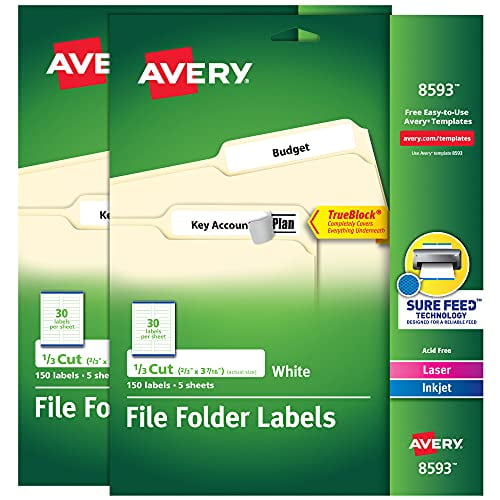Avery File Folder Labels with TrueBlock Technology, Permanent Adhesive
