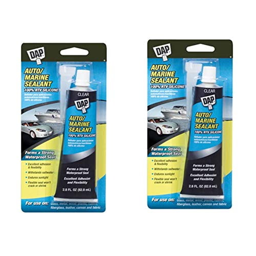 Dap 00694 2.8-Ounce Silicone Rubber Auto/Marine Sealant, Clear (2)