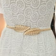 thumbnail image 4 of Baohd Ceinture de Robe Élastique Style Simple Feuilles Réglables Sangle Extensible Manteau Matelassé Multicolore Ornements Cintrés Saint-Valentin 78cm/or, 4 of 6