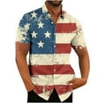 thumbnail image 2 of ALLLIST Short Sleeve Spring Tops for Men 2024 Collared Independence Day Button Casual Printed T-Shirts Classic Tee for Men, 2 of 4