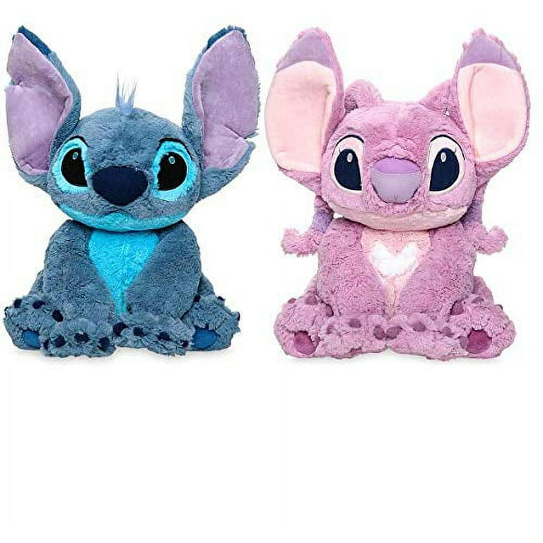 Disney Stitch & Angel Plush Set - Lilo & Stitch - Medium 15'' H (Seated,  from Rear to tip of Ear) 