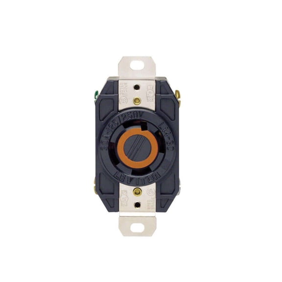 Leviton Locking Receptacle 3 Pole, 4 W 30 Amp L 14 - 30 R Blk Csa Bx
