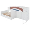 thumbnail image 6 of Full-Over-Full Size Offset Bunk Bed with Wardrobe & Built-in Hanging Rod, Storage Kids Bed Frame with 2 Drawers & Guardrail, 6 of 10
