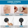 thumbnail image 4 of Ganchos adhesivos 3M de 4 piezas, capacidad máxima de 7 kg, ganchos autoadhesivos de acero inoxidable para baño, toallero con cinta adhesiva, color negro, 4 of 4
