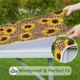 thumbnail image 6 of Beige Leopard Sunflower Pattern Square Fitted Tablecloth with Elastic Edge,Square Table Cover,Washable Elastic Table Cover for Home Kitchen Party Decor 34"x34", 6 of 6