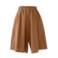 thumbnail image 3 of fatyb Casual Shorts Womens High Waisted Wide Leg Shorts Loose Solid Color Summer Shorts with Pockets, 3 of 6