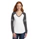 thumbnail image 1 of District Camiseta de manga larga con cuello en V para mujer S White/ Heathered Charcoal/ Silver Distrito 1179742, 1 of 1