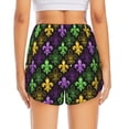 thumbnail image 2 of Lsque Mardi Gras1 Printed Women's Running Shorts with Liner Pockets,Elastic Quick Dry Workout Athletic Gym Yoga Shorts,Womens High Waist Shorts-Small, 2 of 9