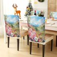 thumbnail image 3 of Decorative Chair Back Cover One Size x2 Chair Cover Dining Chair Slipcovers Chair Back Decoration Festival Chair Decoration Beautiful Flower Scene, 3 of 6