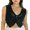 Black, variant on Women Summer Vest Sleeveless V Neck Buttons Solid Color Hollow Out See Through Crop Tank Tops