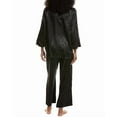 thumbnail image 2 of N Natori womens  2pc Scroll Satin Jacquard Pajama Set, xs, Black, 2 of 3