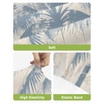 thumbnail image 4 of Blue Palm Tree Bar Stool Covers Set of 2, Coastal Summer Wooden Stretch Washable Bar Chair Covers with Backs, Removable Pub Counter Height Chair Cover for Kitchen Dining Room Cafe, 4 of 7