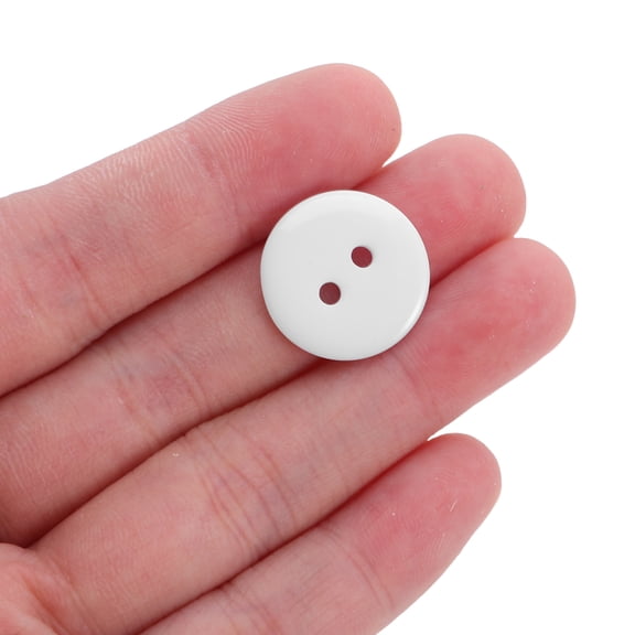 LOLIPPYY 200 Pieces White Resin Two-Hole Sewing Buttons for Crafts, Coats, Sweaters, and Shirts
