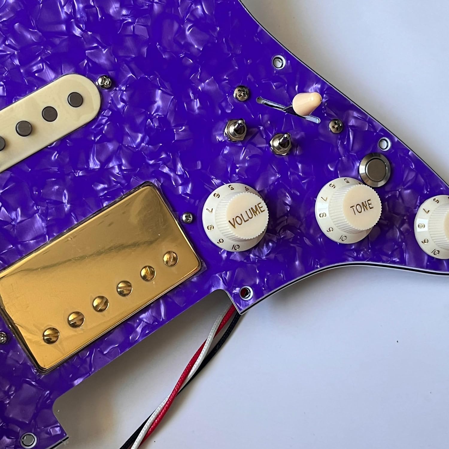 SSH Prewired Guitar Strat Pickguard Set With Silent Switch Kill Swith Ainico 5 Humbucker Pickups Coil Splitting Switch Multi Switch Harnesses ,For Fender ST Electric Guitar Part Replacement