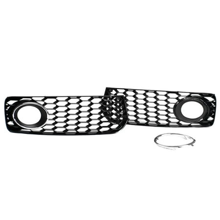 Chrome Fog Light Trim - 08-12 Audi A5 S-Line / S5 B8 RS5 Style Black Fog Light Grilles w/ Chrome Trim