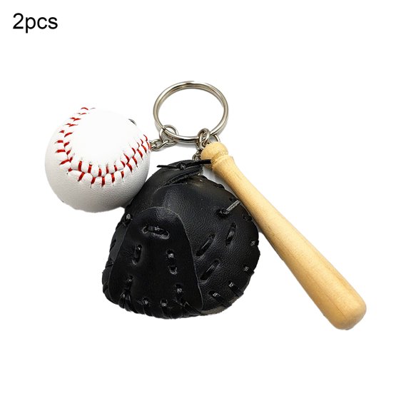 Baseball Keychain, 2Pcs Baseball Key Holders Three-dimensional Pendant Decorations Creative Keychain Toy Home Storage