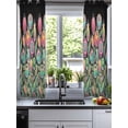thumbnail image 2 of Boho Tulip Flower Sheer Curtains 54 Inch Length 2 Panels Set for Living Room/Bedroom, Spring Watercolor Abstract Floral Plant Kitchen Curtains Grommet Semi-Sheer Curtains Window Treatments 42"x54"x2, 2 of 7