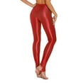 thumbnail image 5 of YONGHS Women's Oil Shiny Shaping Pantyhose Stockings Sheer Dance Tights Stretch Gym Yoga Pants Red XL, 5 of 6