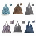 thumbnail image 1 of DEBGFS Lot de 6 Sacs d'Épicerie Réutilisables Pliables Mode Lavables Sacs de Magasinage Grands Sacs Fourre-Tout pour l'Épicerie, Rayures Géométriques, 1 of 11